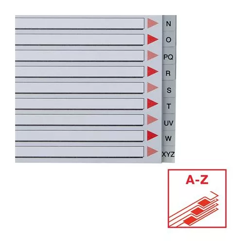 Regiszter, műanyag, A4 Maxi, A-Z, ESSELTE, szürke