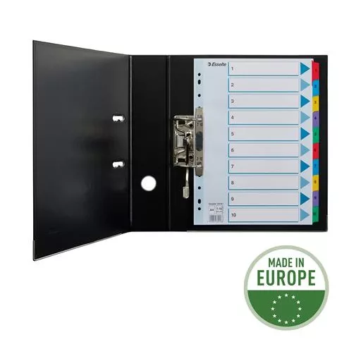 Regiszter, karton, A4, 1-10, ESSELTE "Mylar"