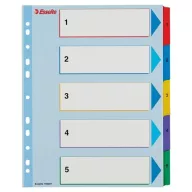   Regiszter, laminált karton, A4 maxi, 1-5, újraírható, ESSELTE