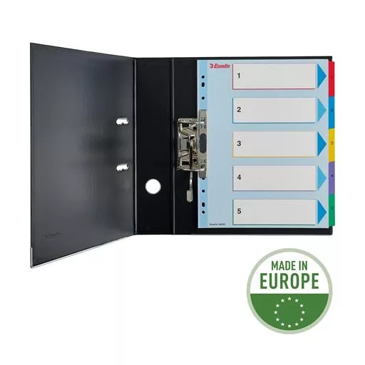 Regiszter, laminált karton, A4 maxi, 1-5, újraírható, ESSELTE