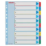   Regiszter, laminált karton, A4 Maxi, 1-10, újraírható, ESSELTE