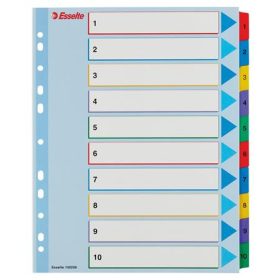  Regiszter, laminált karton, A4 Maxi, 1-10, újraírható, ESSELTE