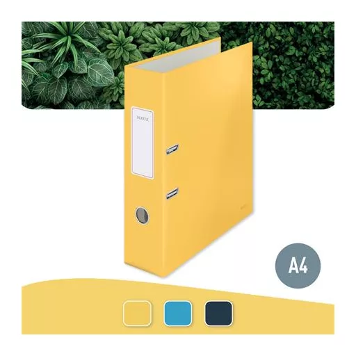 Iratrendező, 80 mm, A4, karton, 180°, LEITZ "Cosy Soft Touch", melegsárga