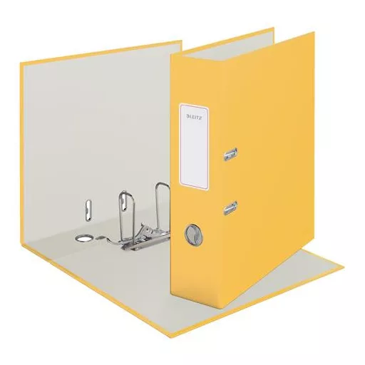 Iratrendező, 80 mm, A4, karton, 180°, LEITZ "Cosy Soft Touch", melegsárga