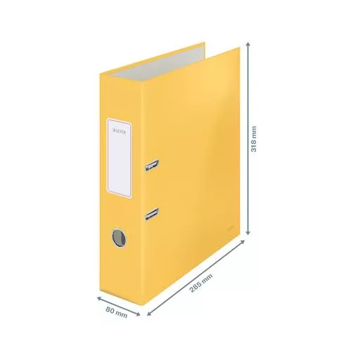 Iratrendező, 80 mm, A4, karton, 180°, LEITZ "Cosy Soft Touch", melegsárga