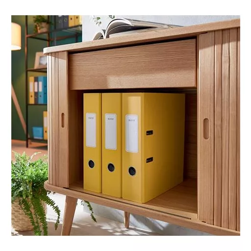 Iratrendező, 80 mm, A4, karton, 180°, LEITZ "Cosy Soft Touch", melegsárga