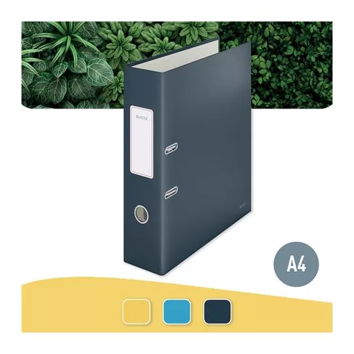 Iratrendező, 80 mm, A4, karton, 180°, LEITZ "Cosy Soft Touch", bársonyszürke
