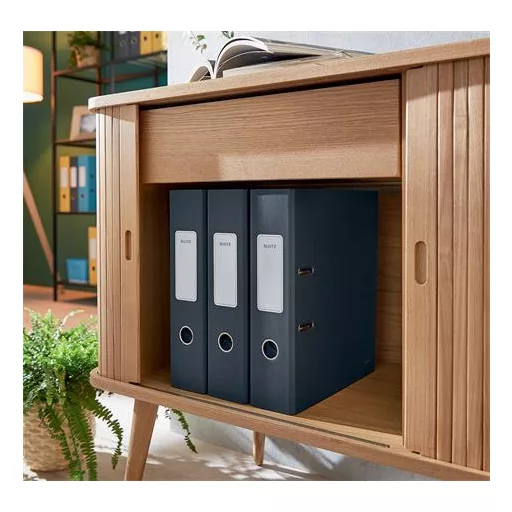 Iratrendező, 80 mm, A4, karton, 180°, LEITZ "Cosy Soft Touch", bársonyszürke