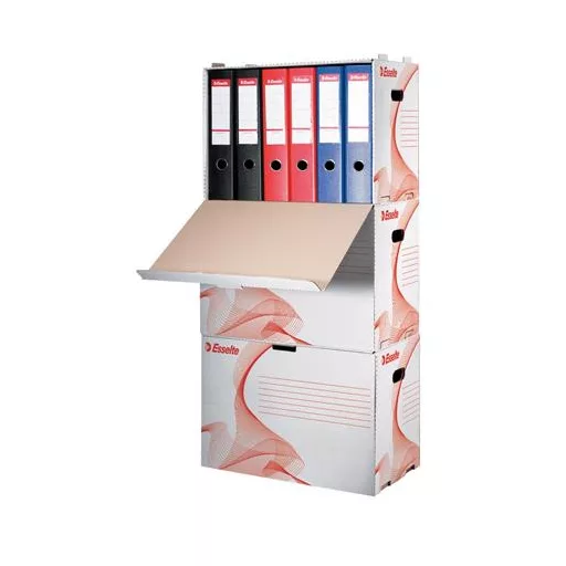 Archiválókonténer, karton, előre nyíló, iratrendezőnek, ESSELTE "Standard", fehér