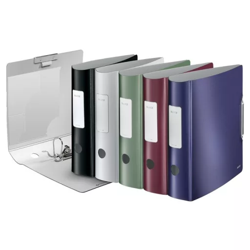 Iratrendező, 82 mm, A4, PP, LEITZ "180 Active Style", szaténfekete