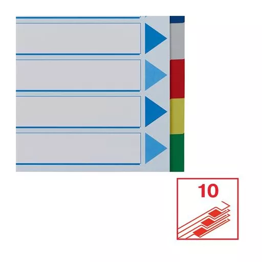 Regiszter, műanyag, A4, 10 részes, ESSELTE