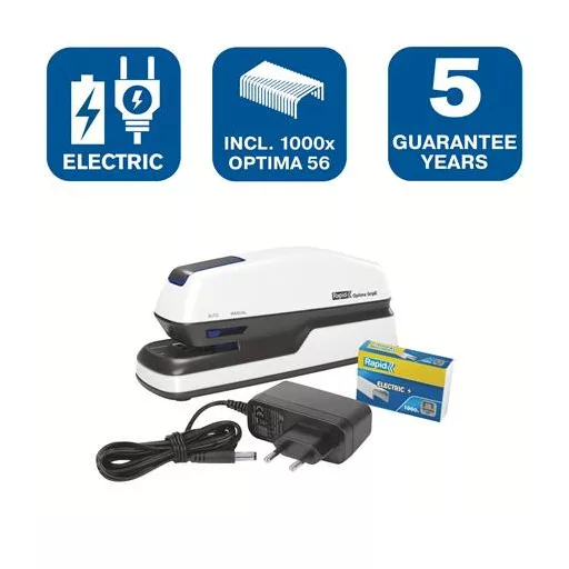 Tűzőgép, elektromos, 20 lap, RAPID "Optima Grip"