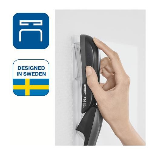 Tűzőgép, 24/6, 26/6, 30 lap, lapos tűzés, RAPID "F30", fekete