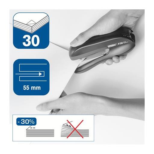 Tűzőgép, 24/6, 26/6, 30 lap, lapos tűzés, RAPID "F30", vízkék