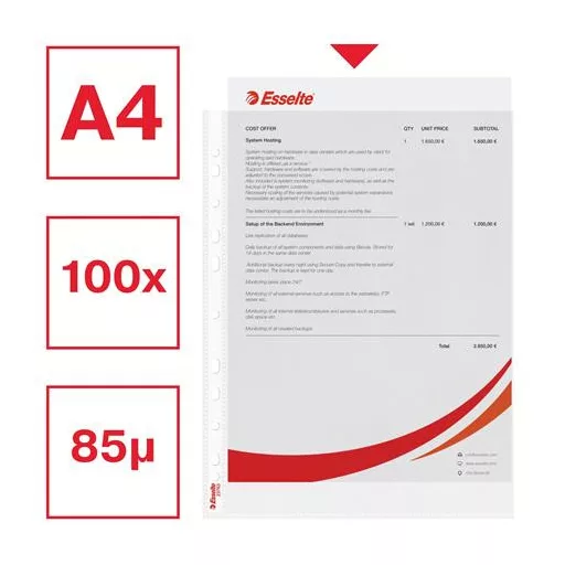 Genotherm, lefűzhető, A4, 85 mikron, narancsos felület, ESSELTE "Standard"