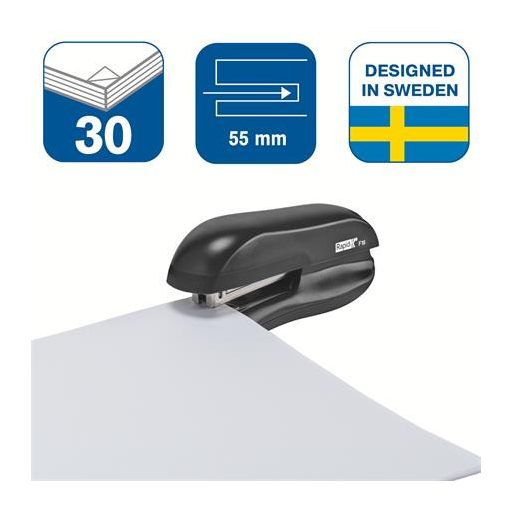 Tűzőgép, 24/6, 30 lap, RAPID "F16 Fashion", fekete