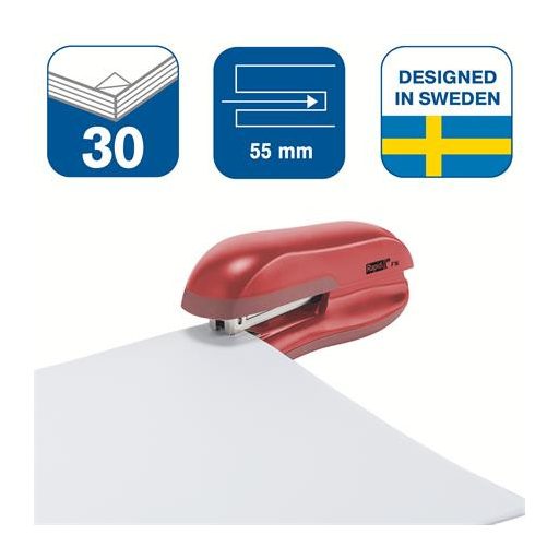 Tűzőgép, 24/6, 30 lap, RAPID "F16 Fashion", meggyvörös