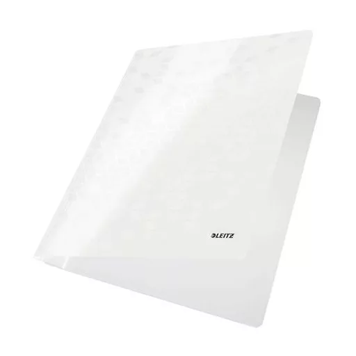 Gyorsfűző, laminált karton, A4, LEITZ "Wow", fehér