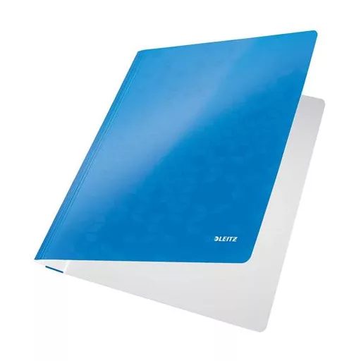Gyorsfűző, laminált karton, A4, LEITZ "Wow", kék