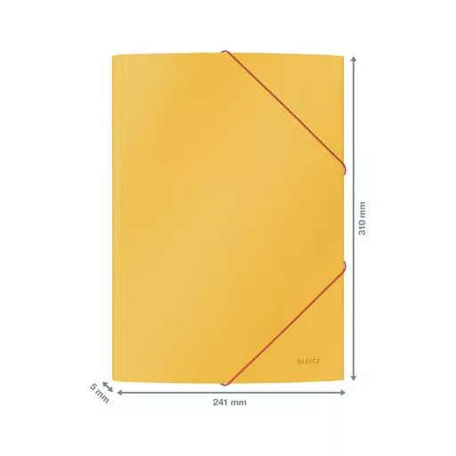 Gumis mappa, 15 mm, karton, A4, LEITZ "Cosy", melegsárga