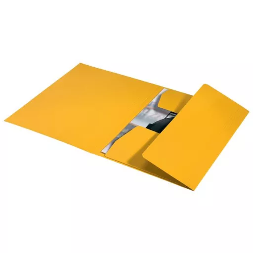Pólyás dosszié, karton, A4, LEITZ "Recycle", sárga