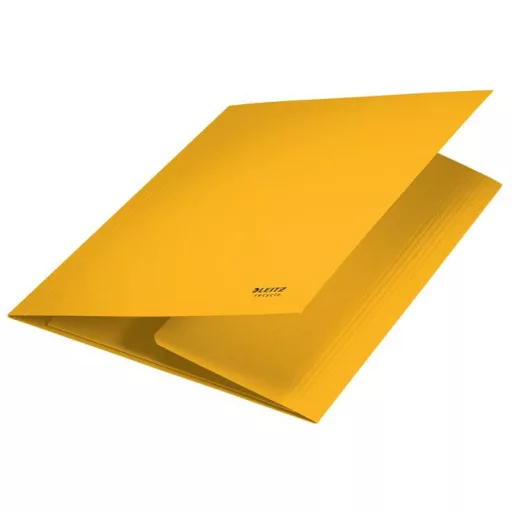 Pólyás dosszié, karton, A4, LEITZ "Recycle", sárga