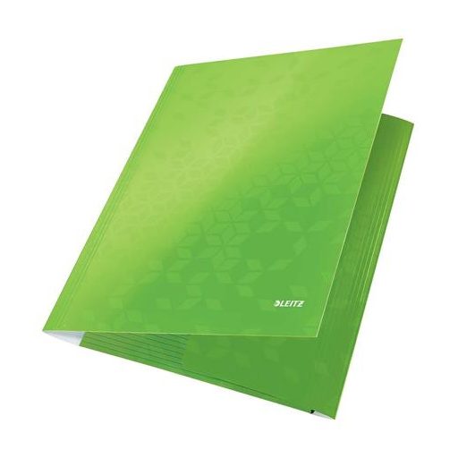 Gumis mappa, 15 mm, karton, A4, LEITZ "Wow", zöld