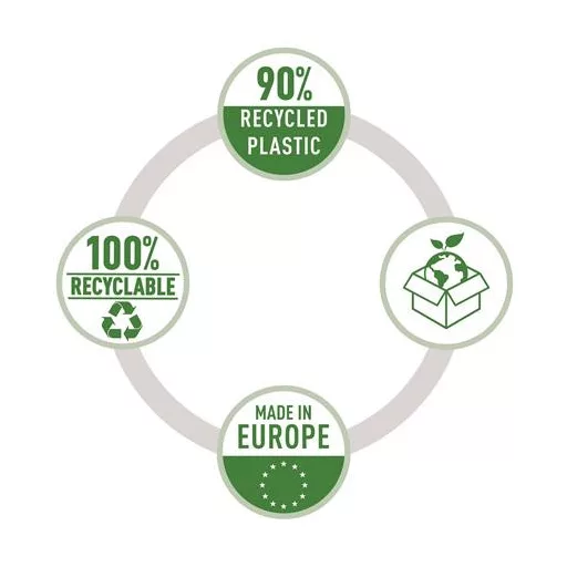 Genotherm, felül és belső oldalon nyitott, A4, PP, 140 mikron, narancsos felület, LEITZ "Recycle"