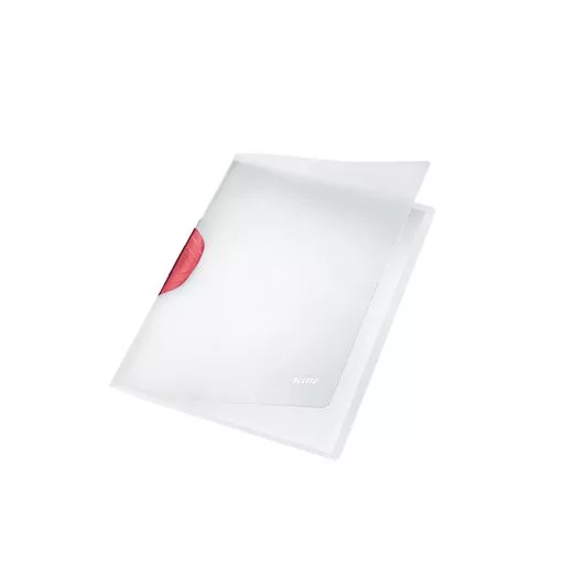 Gyorsfűző, klipes, PP, A4, LEITZ "ColorClip Magic", piros