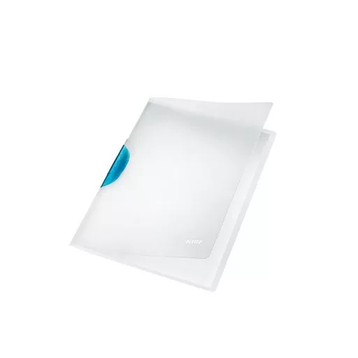 Gyorsfűző, klipes, PP, A4, LEITZ "ColorClip Magic", világoskék