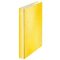 Gyűrűs könyv, 2 gyűrű, D alakú, 40 mm, A4 Maxi, karton, LEITZ "Wow", sárga