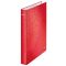 Gyűrűs könyv, 2 gyűrű, D alakú, 40 mm, A4 Maxi, karton, LEITZ "Wow", piros