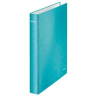   Gyűrűs könyv, 2 gyűrű, D alakú, 40 mm, A4 Maxi, karton, LEITZ "Wow", jégkék