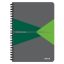 Spirálfüzet, A5, kockás, 90 lap, laminált karton borító, LEITZ "Office", szürke-zöld