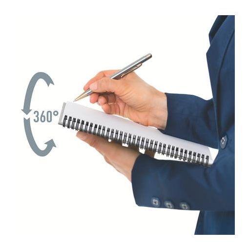 Spirálfüzet, A5, kockás, 90 lap, laminált karton borító, LEITZ "Office", szürke-zöld