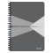 Spirálfüzet, A5, kockás, 90 lap, laminált karton borító, LEITZ "Office", szürke