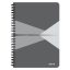 Spirálfüzet, A5, vonalas, 90 lap, laminált karton borító, LEITZ "Office", szürke