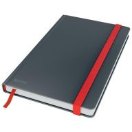   Beíró, A5, vonalas, 80 lap, keményfedeles, LEITZ "Cosy Soft Touch", bársonyszürke