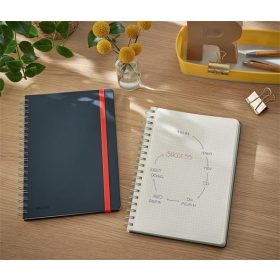   Spirálfüzet, B5, kockás, 80 lap, LEITZ, "Cosy Soft Touch", bársonyszürke