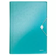   Harmonikamappa, A4, PP, 6 rekeszes, LEITZ "Wow", jégkék