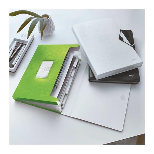 Harmonikamappa, A4, PP, 6 rekeszes, LEITZ "Wow", zöld
