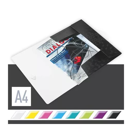 Gumis mappa, PP, A4, LEITZ "Wow", fekete