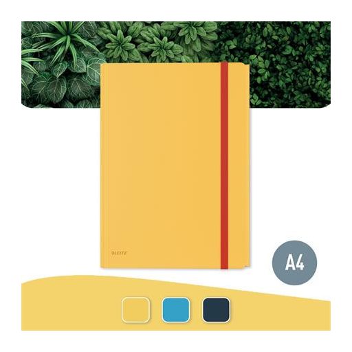 Gumis mappa, extra tasakkal, PP, A4, LEITZ "Cosy" melegsárga