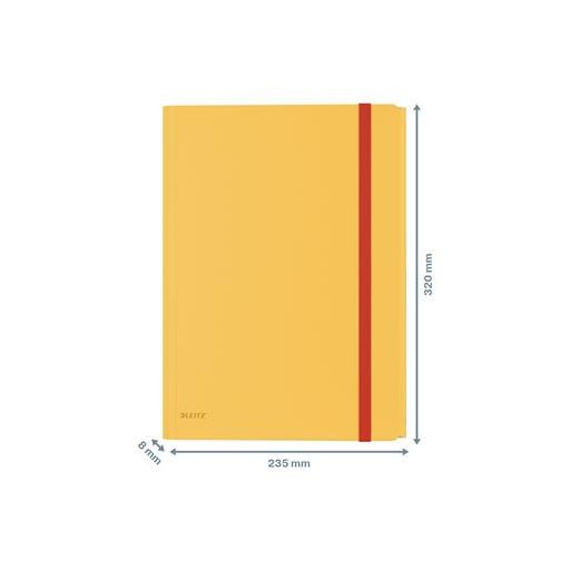 Gumis mappa, extra tasakkal, PP, A4, LEITZ "Cosy" melegsárga