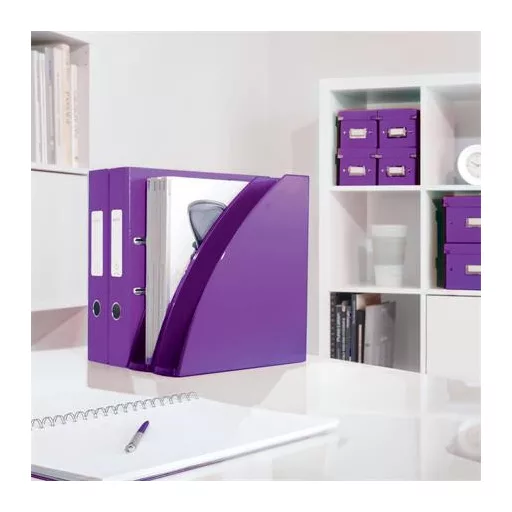 Spirálfüzet, A4, kockás, 80 lap, LEITZ "Wow", lila