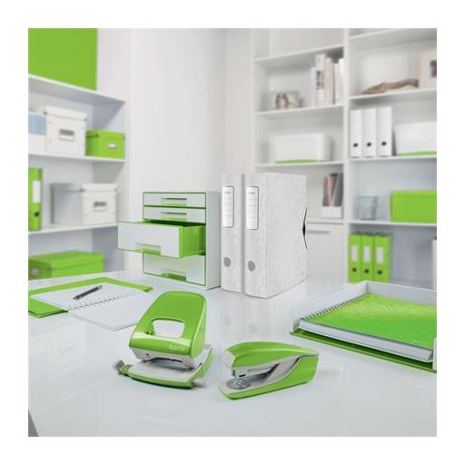 Spirálfüzet, A5, vonalas, 80 lap, LEITZ "Wow", zöld