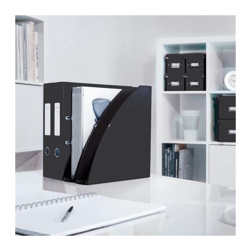 Spirálfüzet, A5, vonalas, 80 lap, LEITZ "Wow", fekete