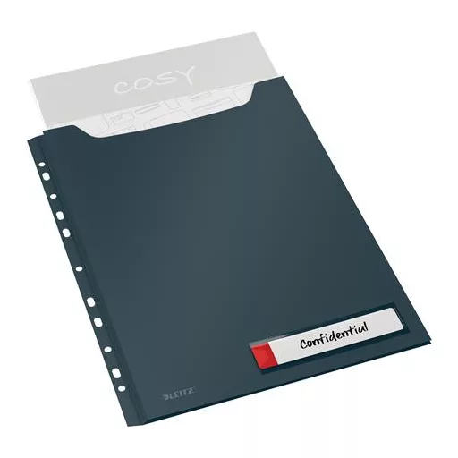 Genotherm, lefűzhető, A4 maxi, LEITZ "Cosy Privacy", bársonyszürke