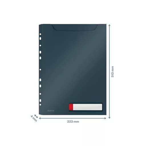 Genotherm, lefűzhető, A4 maxi, LEITZ "Cosy Privacy", bársonyszürke