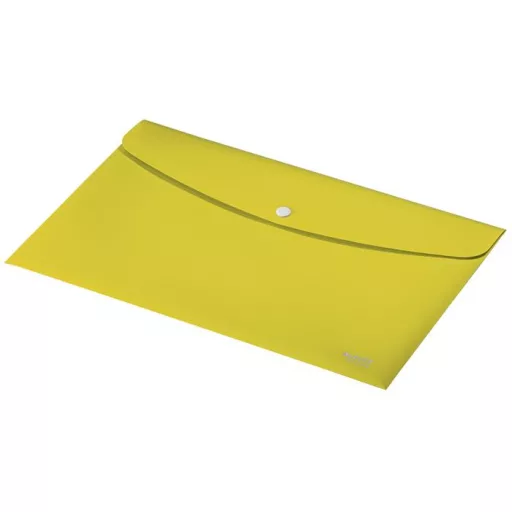 Irattartó tasak, A4, PP, patentos, LEITZ "Recycle", sárga